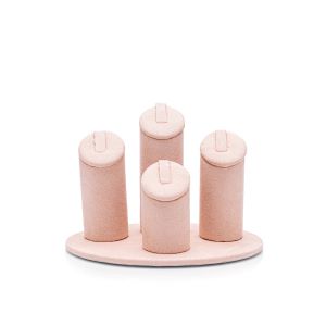 Torre De Anillo Para 4 Piezas -Suede Rosa-