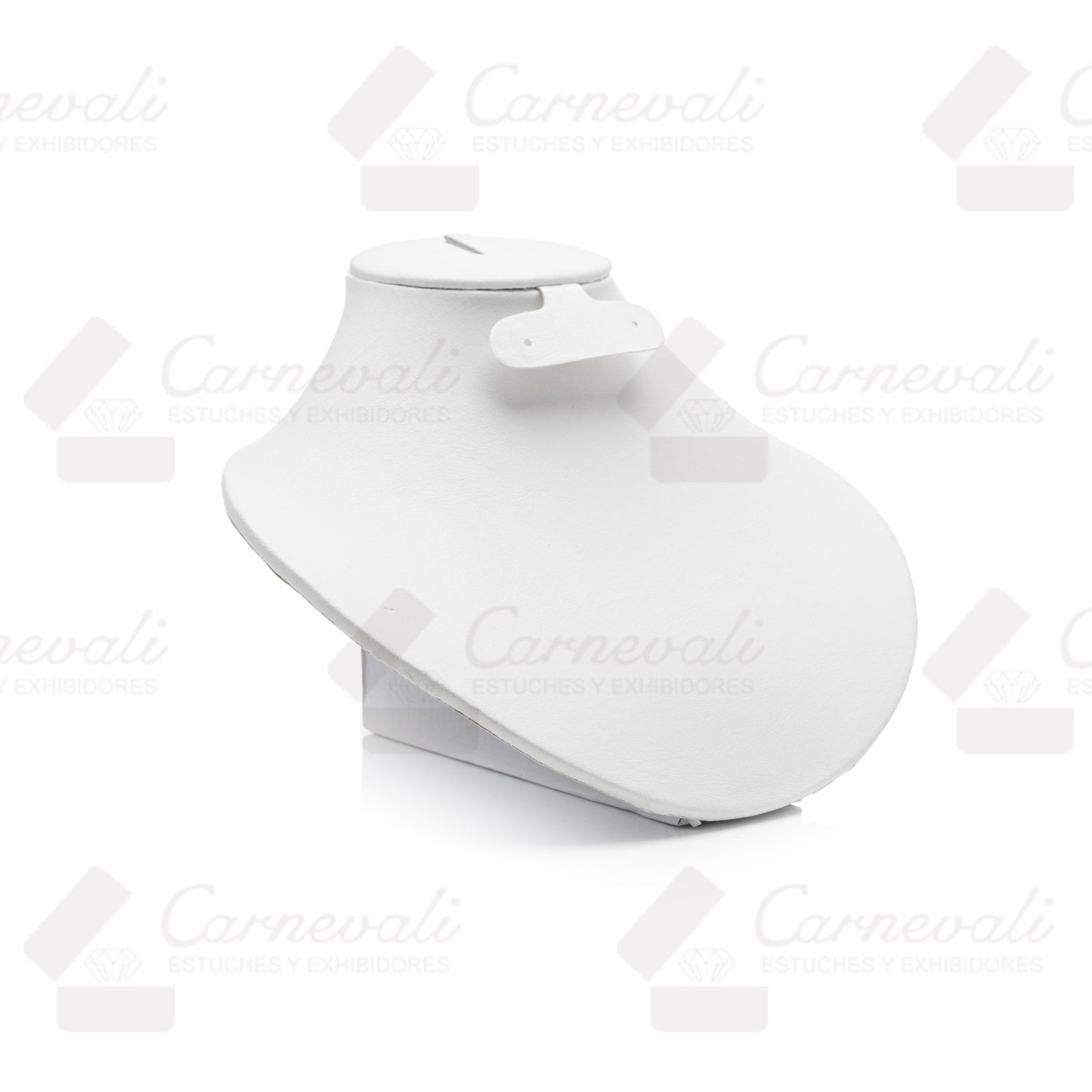 Cuello Ovalado Para Juego Arete/Anillo -Blanco-