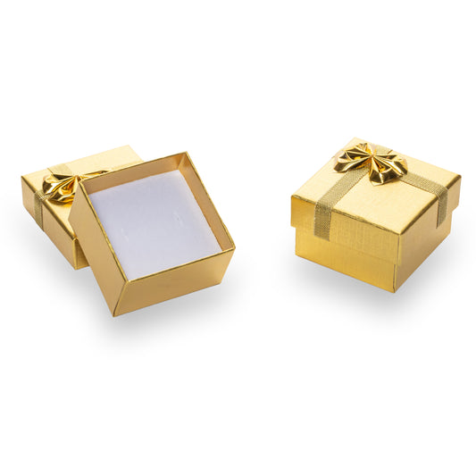 Caja Brillante Anillo -Dorado- Paquete 24 pzs