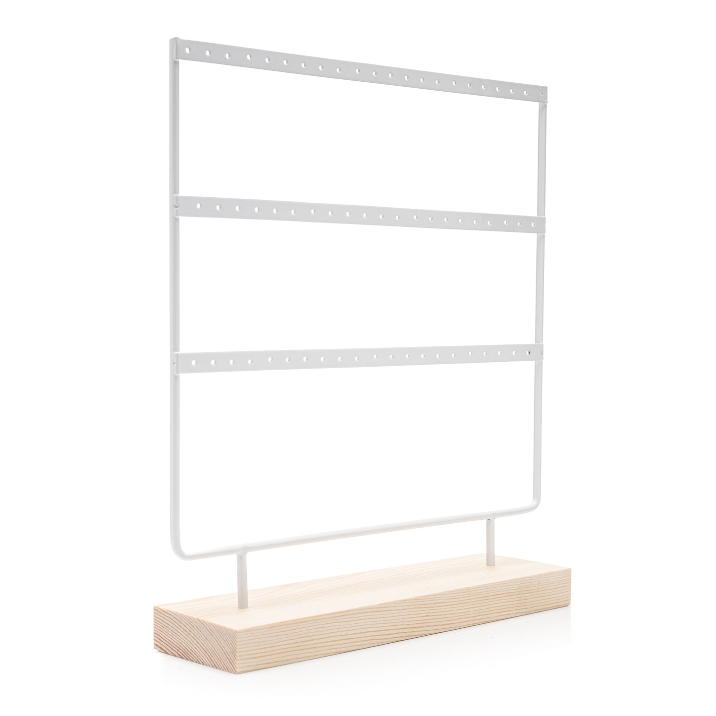 Ventana De Metal 3 Niveles Para 36 Pares De Aretes -Blanco-
