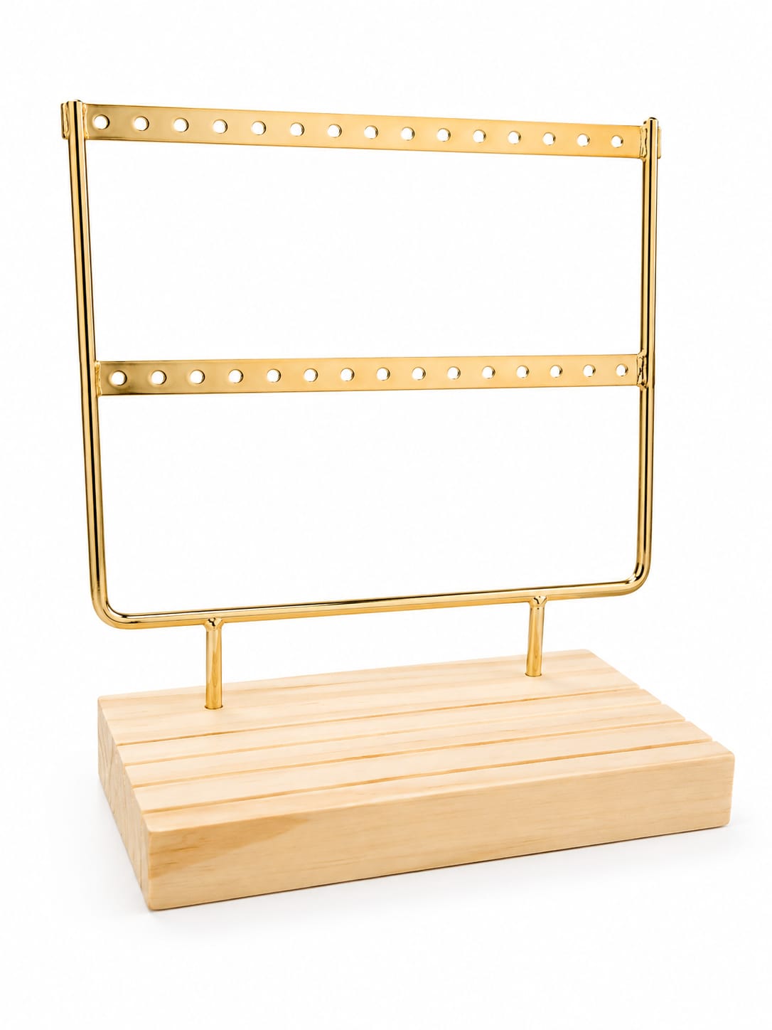 Ventana De Metal Para 12 Pares De Aretes -Dorado-
