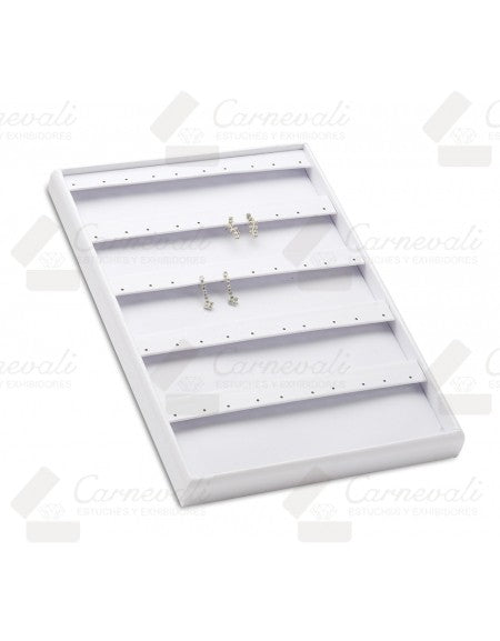 Charola De Arete Corrido Para 25 Pares -Blanco-