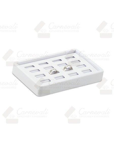 Charola Para 16 Anillo -Blanco-