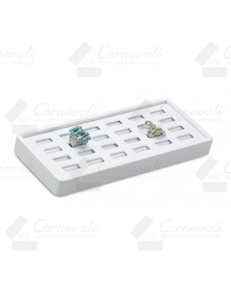 Charola De Anillos Para 24 pzs -Blanco-