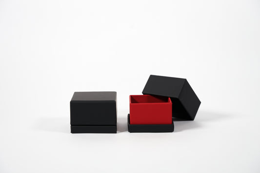 Caja Para Anillo Negro/Negro y Negro/Rojo