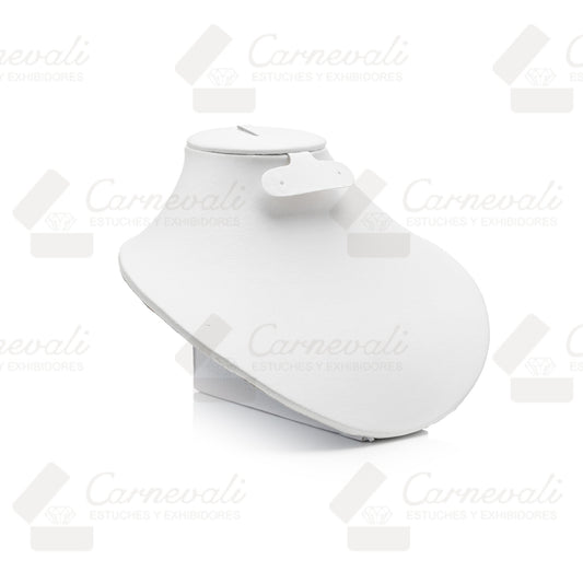 Cuello Ovalado Para Juego Arete/Anillo -Blanco-