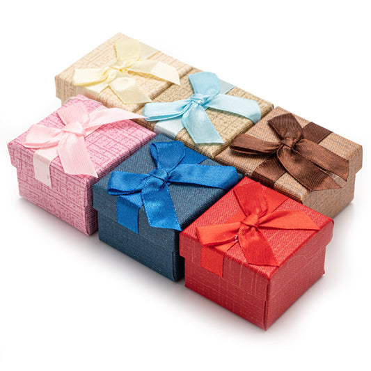 Caja Para Anillo Textil Paq 24 Pzs