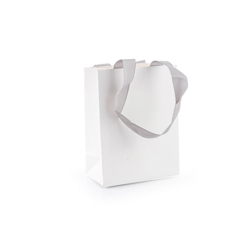 Bolsa De Papel Mate Chica Listón Gris