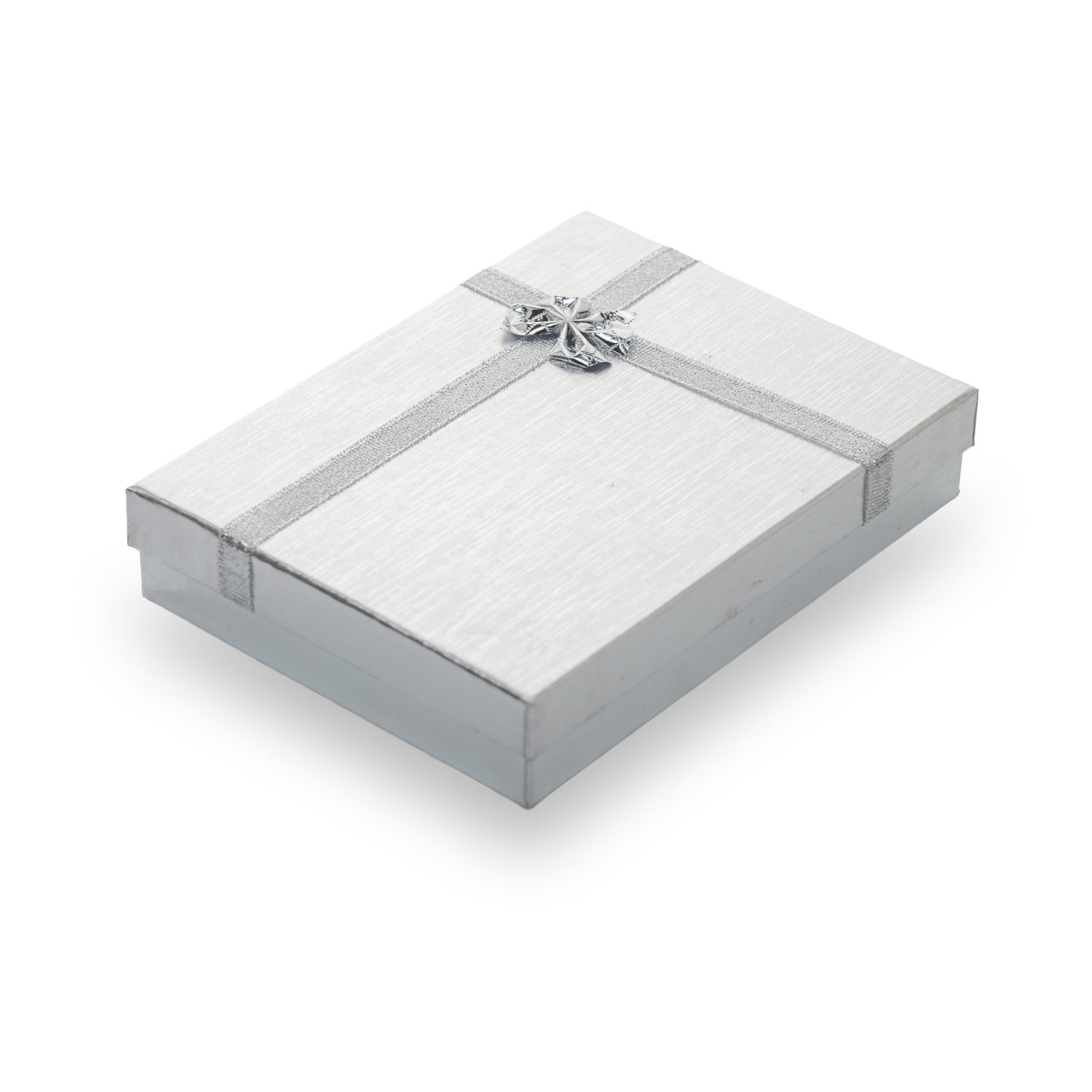 Caja Brillante Para Collar -Plateado- Paquete 6 pzs