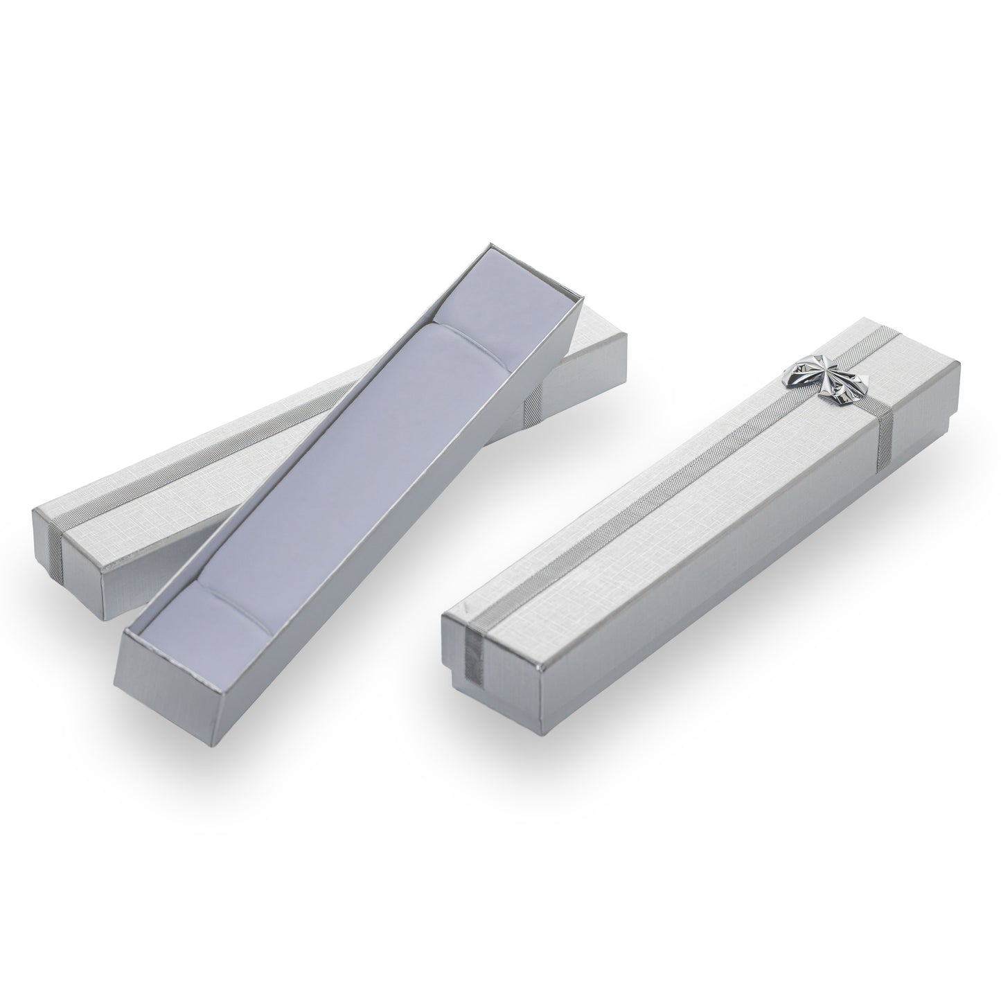 Caja Brillante Para pulsera -Plateado- Paquete 12 pzs