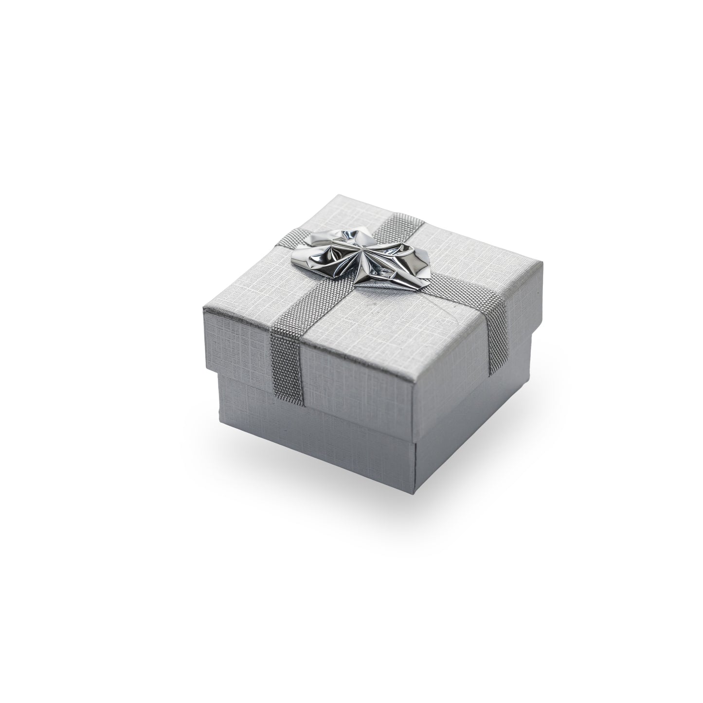 Caja Brillante Anillo -Plateado- Paquete 24 pzs