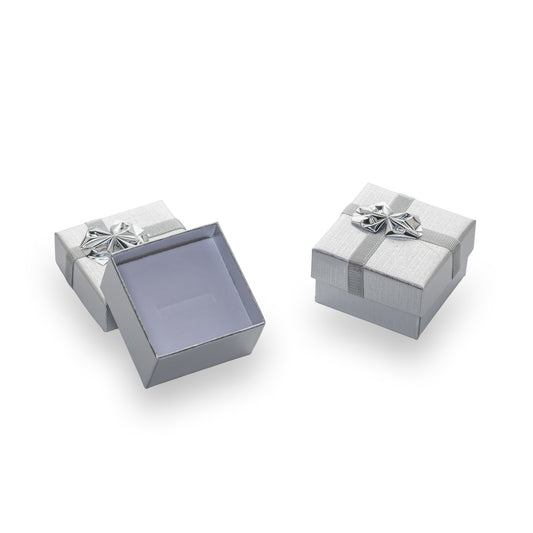 Caja Brillante Anillo -Plateado- Paquete 24 pzs