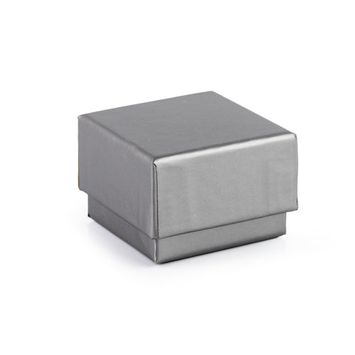 Caja Fina Para Anillo - Gris - Paquete 24 Pzs