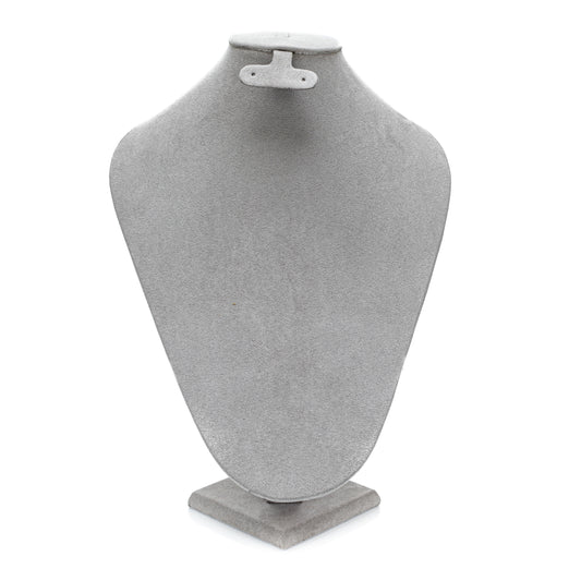 Cuello Realzado Grande Con Arete Tipo Suede Gris