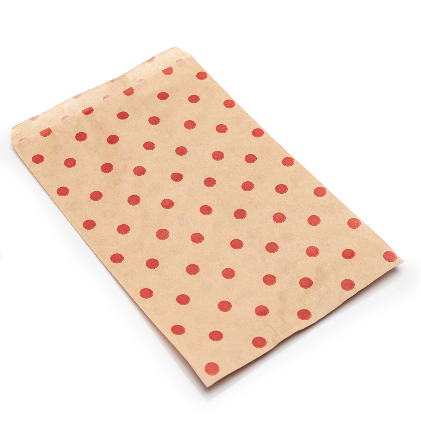Bolsa De Papel Kraft Con Puntos Rojos Paquete 100 pzs 6X9