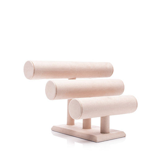 Barras Triple Para Pulseras Rosa Suede