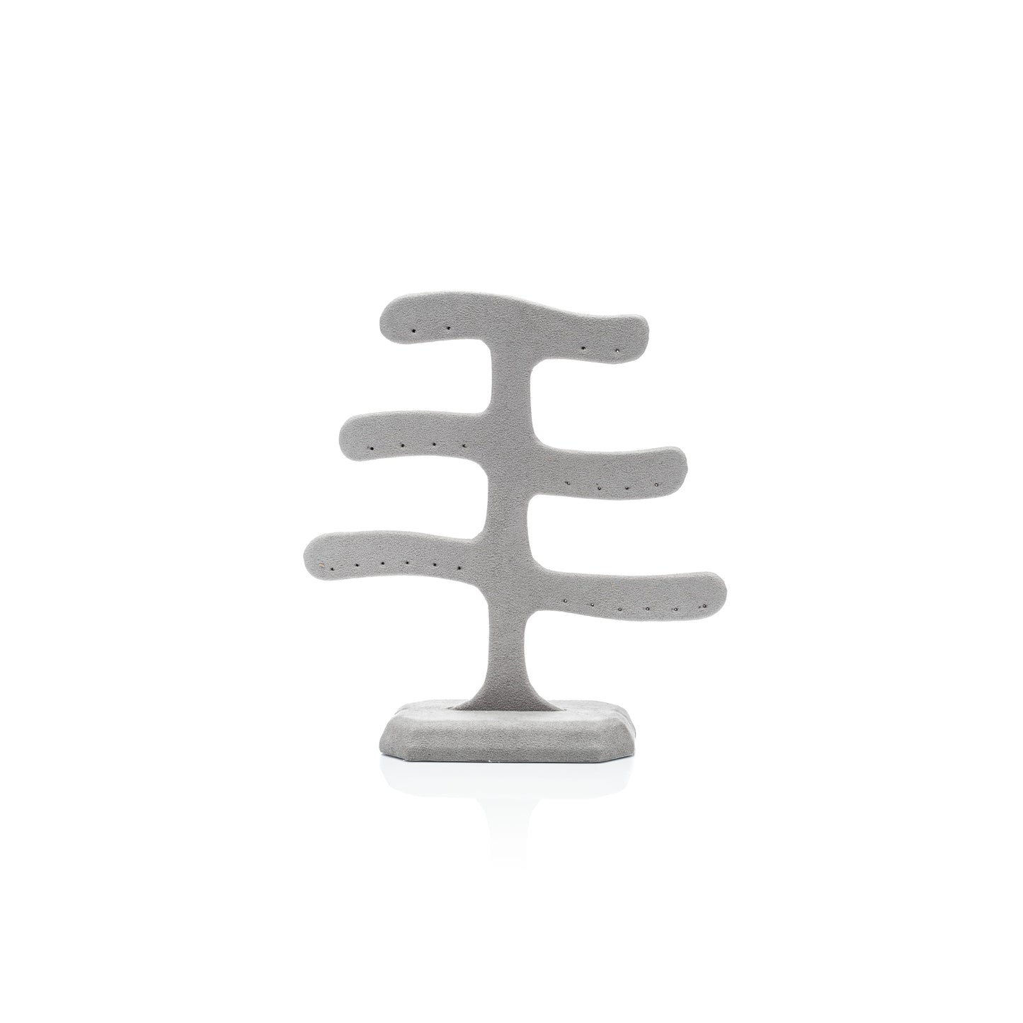 Exhibidor Arbolito Para 12 Pares De Aretes Tipo Suede Gris