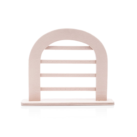 Exhibidor Tipo Suede Rosa Arco Para 19 Pares De Aretes