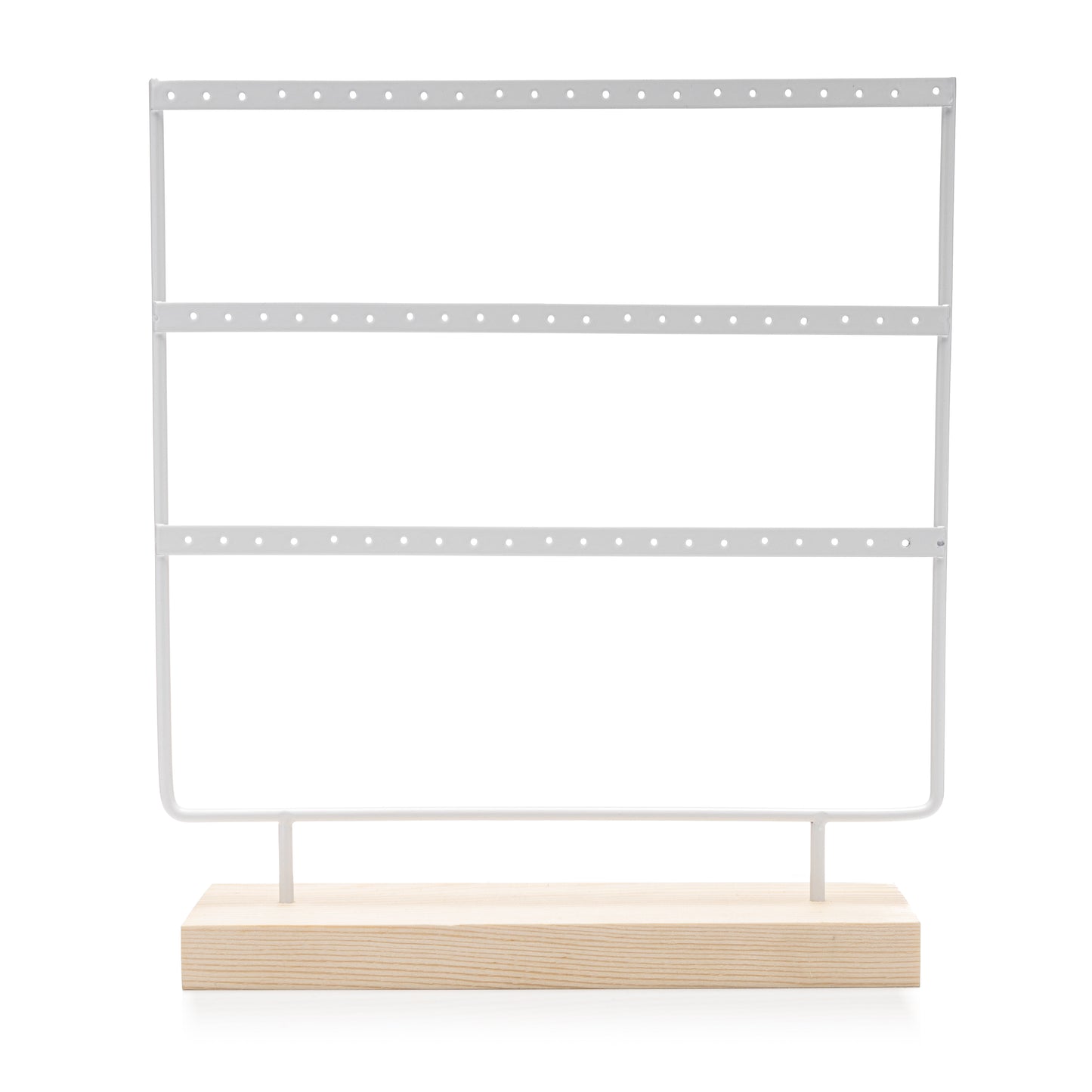 Ventana De Metal 3 Niveles Para 36 Pares De Aretes -Blanco-