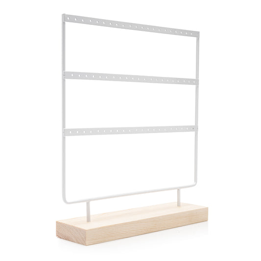 Ventana De Metal 3 Niveles Para 36 Pares De Aretes -Blanco-