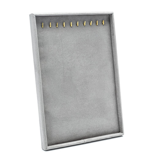 Charola Para 10 Cadena Tipo Suede Gris