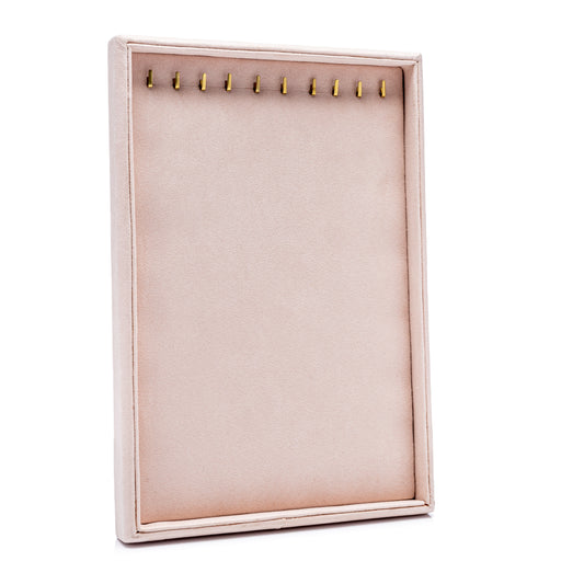 Charola Para 10 Cadenas Tipo Suede Rosa