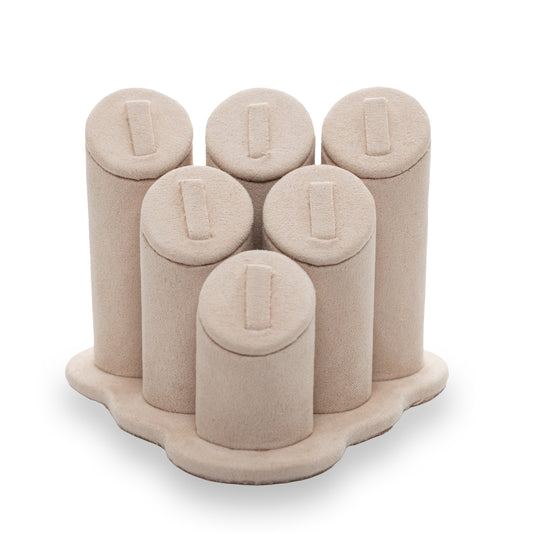 Torre De 6 Anillos -Suede Beige-