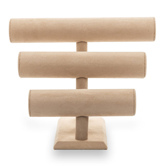 Barra Triple Para Pulsera -Suede Beige-