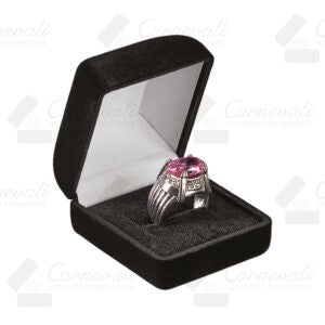 Estuche Flock Anillo - Negro