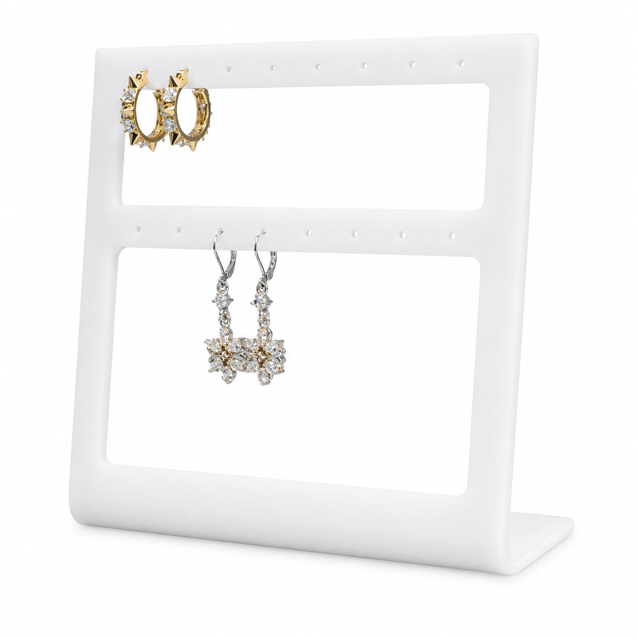 Ventana Dos Niveles Para 8 Pares De Aretes -Acrilico Glass