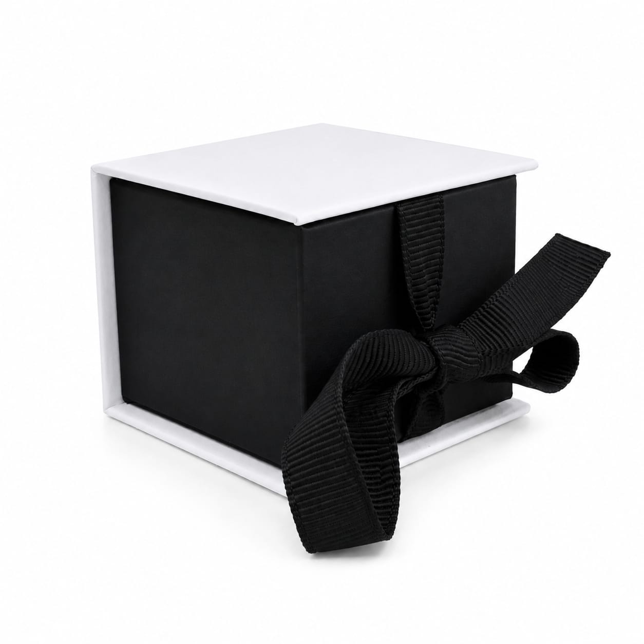 Caja Murano Para Anillo -Blanco/Negro-