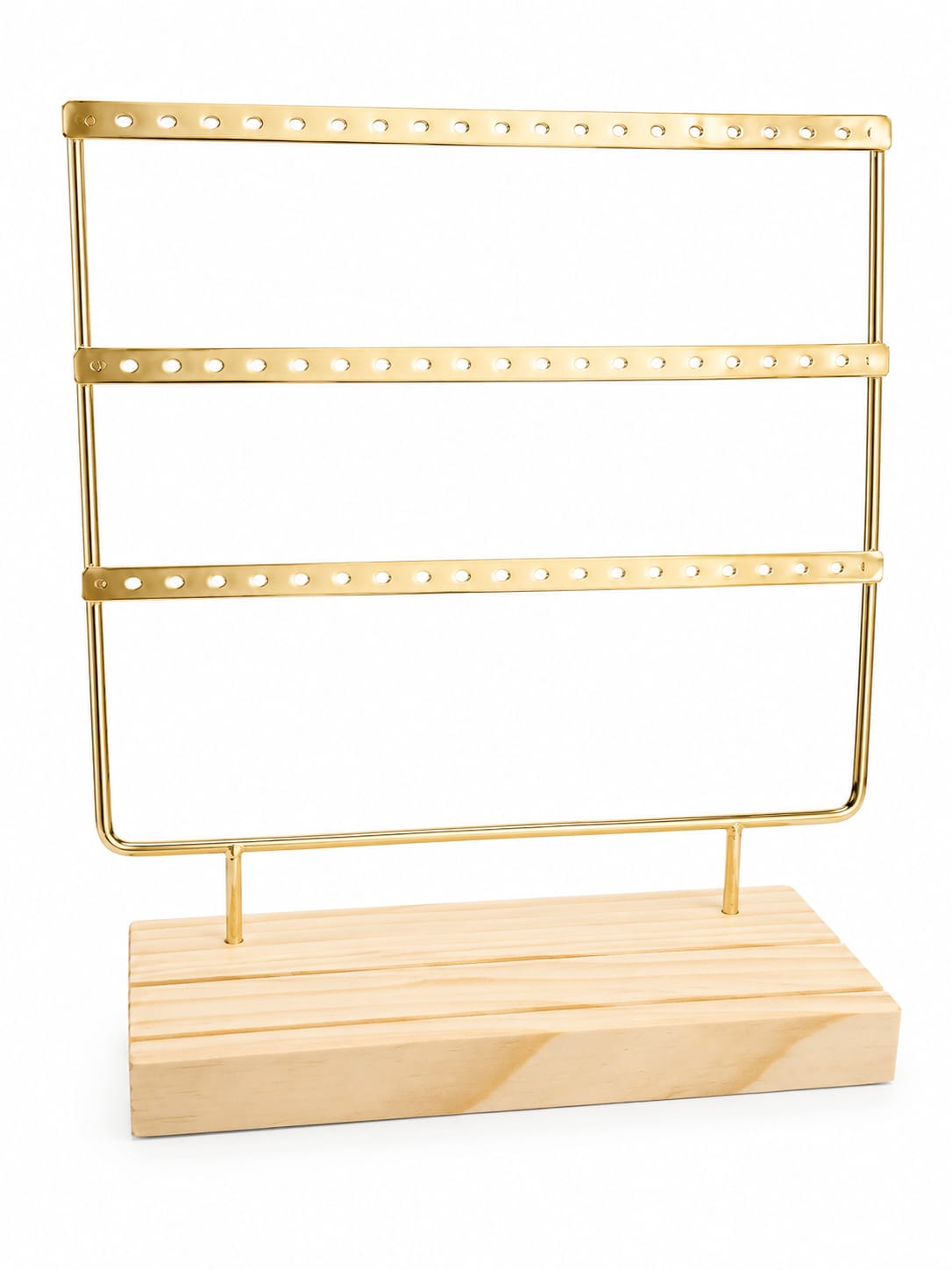 Ventana De Metal Para 36 Pares De Aretes -Dorado-