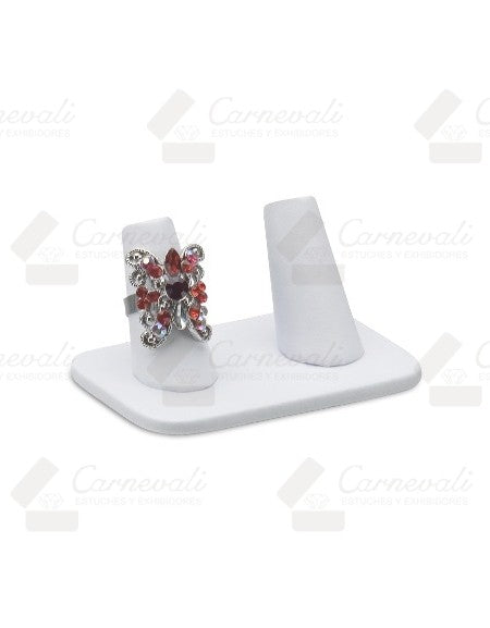 Dedo Doble Para Anillo/Argolla -Blanco-