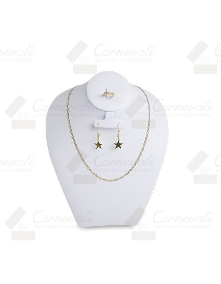 Cuello Pecho Paloma Para Juego Arete/Anillo -Blanco-