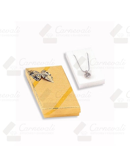 Caja moño arete mediano dorado